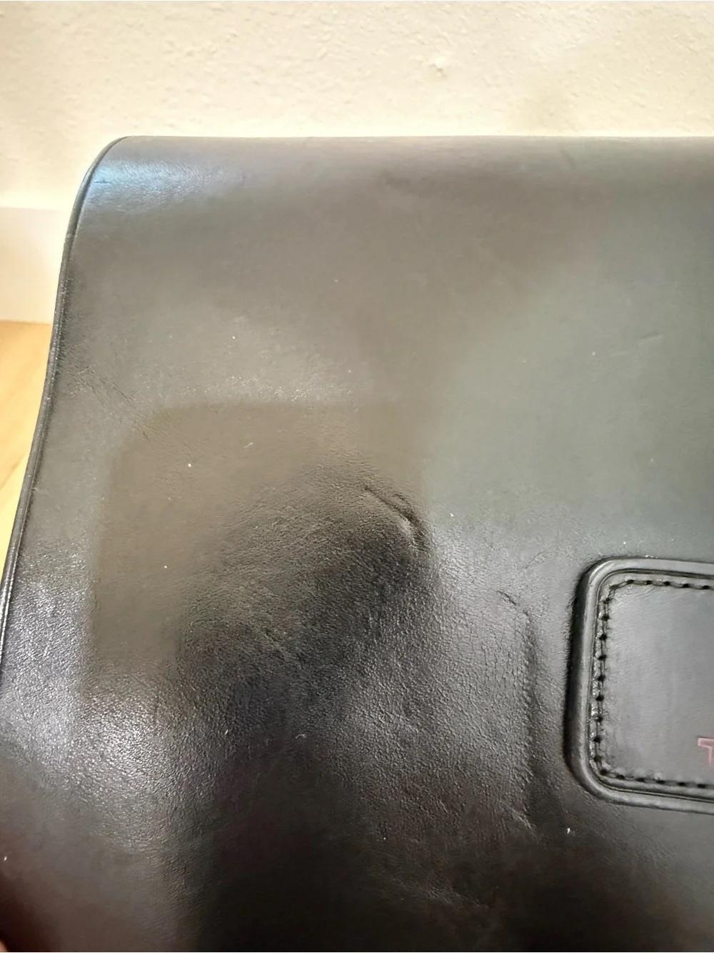 TUMI Black Leather & Ballistic Nylon Crossbody Messenger Bag